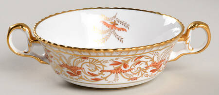 Regency Orange and Gold Cream Soup Bowl