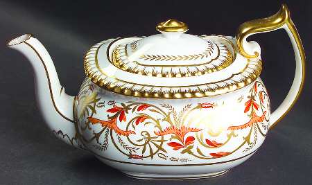 Regency Orange and Gold Teapot & Lid