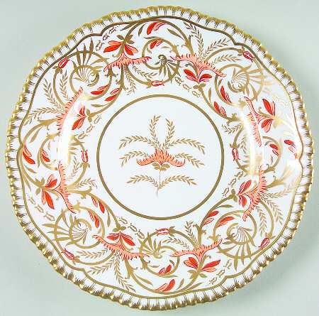 Regency Orange and Gold Luncheon Plate