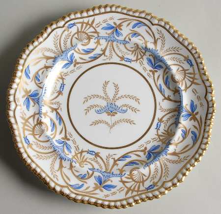 Regency Gold and Blue Luncheon Plate