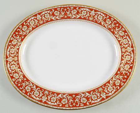 Renaissance Red 15" Oval Serving Platter