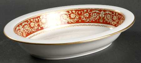 Renaissance Red 9" Oval Vegetable Bowl