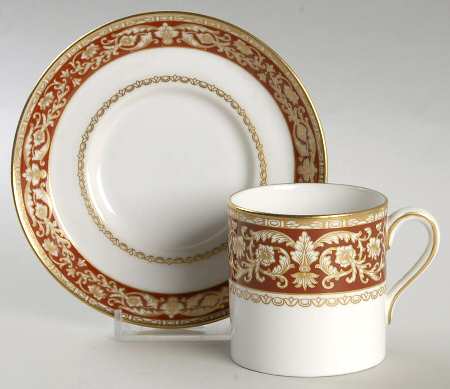 Renaissance Red Flat Demitasse Cup & Saucer Set