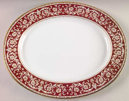 Renaissance Red 16" Oval Serving Platter