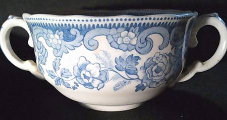 Rhine Blue (Scalloped) Flat Cream Soup Bowl