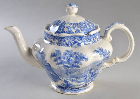 Rhine Blue (Scalloped) Teapot & Lid