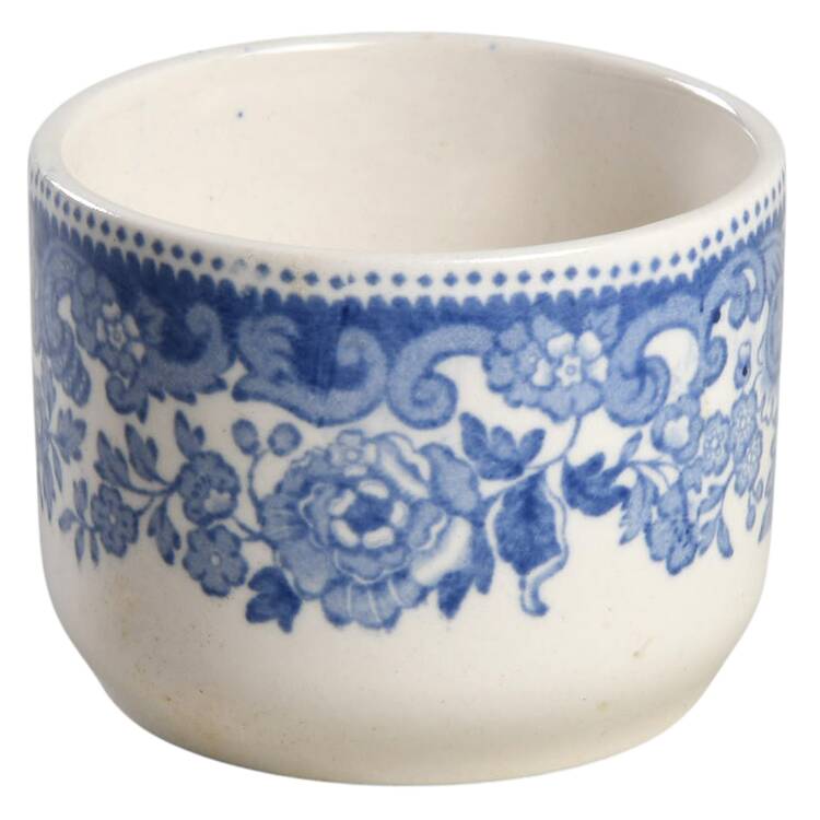 Rhine Blue (Scalloped) Mustard Jar No Lid