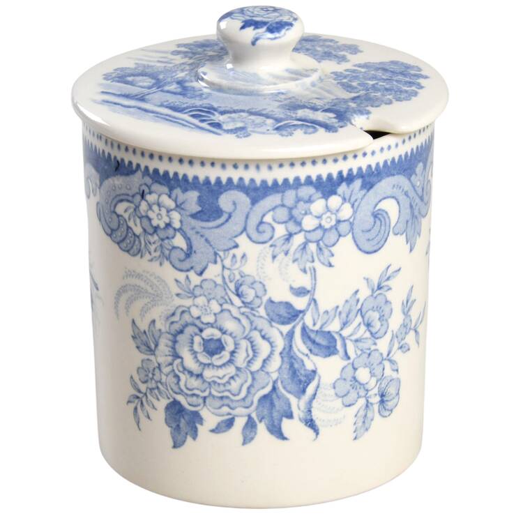 Rhine Blue (Scalloped) Jam/Jelly & Lid