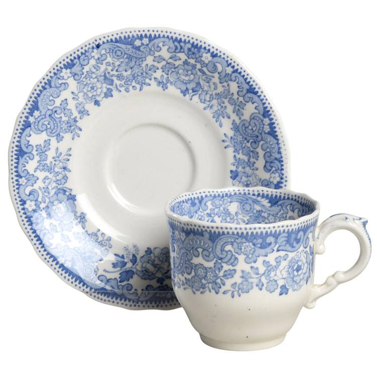 Rhine Blue (Scalloped) Flat Demitasse Cup & Saucer Set
