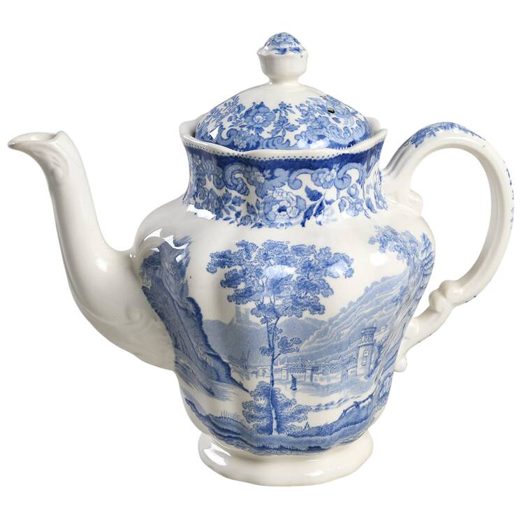 Rhine Blue (Scalloped) Coffee Pot & Lid