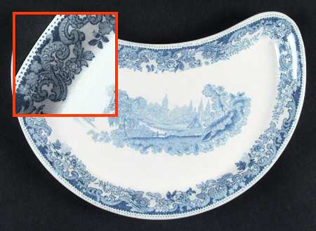 Rhine Blue (Scalloped) Crescent Salad Plate