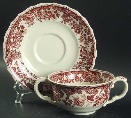 Rhine Brown Flat Cream Soup Bowl & Saucer Set