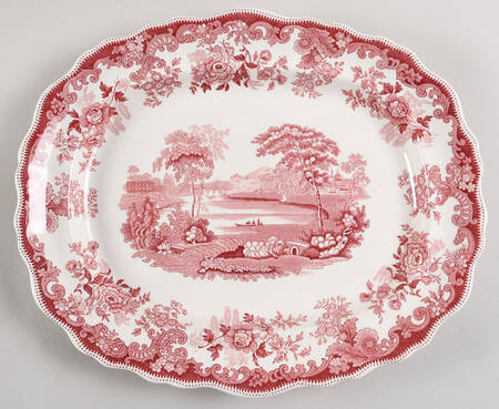 Rhine Pink 15" Oval Serving Platter