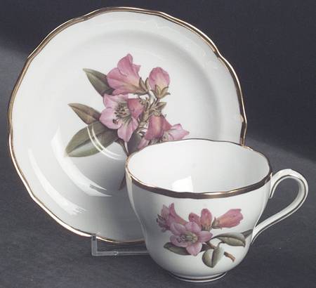 Rhododendron Flat Cup & Saucer Set