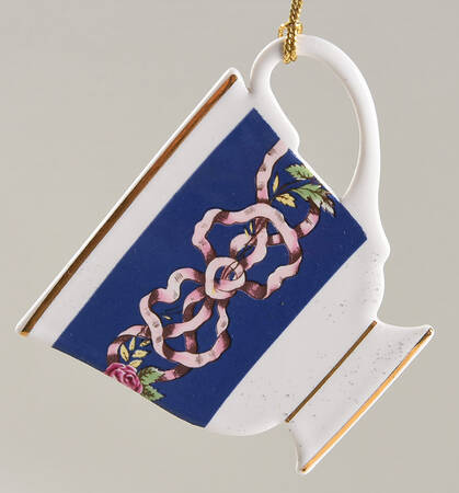 Ribbons & Roses Flat Teacup Ornament