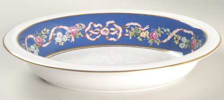 Ribbons & Roses 9" Oval Vegetable Bowl