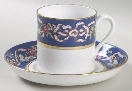Ribbons & Roses Flat Demitasse Cup & Saucer Set