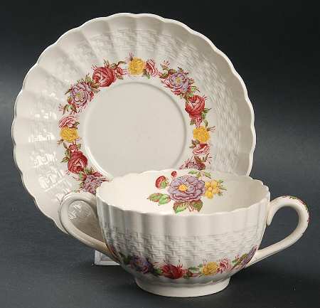 Rose Briar Flat Bouillon Cup & Saucer