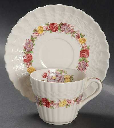Rose Briar Flat Demitasse Cup & Saucer Set