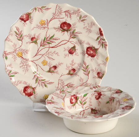 Rosebud Chintz (2-8401, Pink Vine) Ramekin & Saucer Set