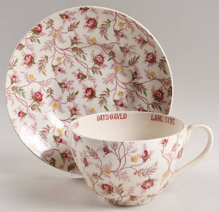 Rosebud Chintz (2-8401, Pink Vine) Joke Cup & Saucer Set
