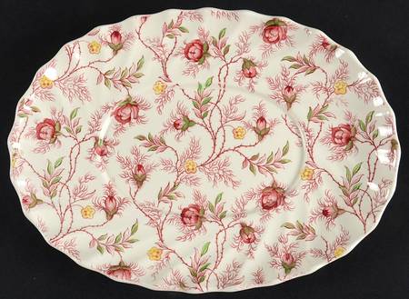 Rosebud Chintz (2-8401, Pink Vine) Underplate for Gravy Boat