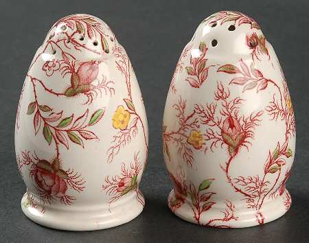 Rosebud Chintz (2-8401, Pink Vine) Salt & Pepper Set