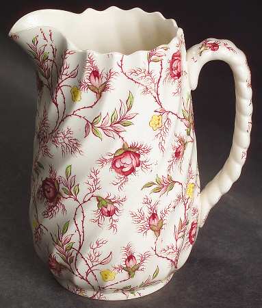 Rosebud Chintz (2-8401, Pink Vine) 16 Oz Pitcher