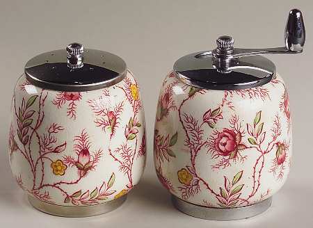 Rosebud Chintz (2-8401, Pink Vine) Salt Mill & Pepper Mill Set