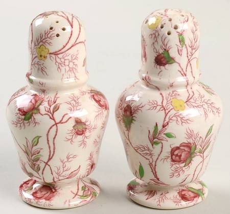 Rosebud Chintz (2-8401, Pink Vine) Salt & Pepper Set
