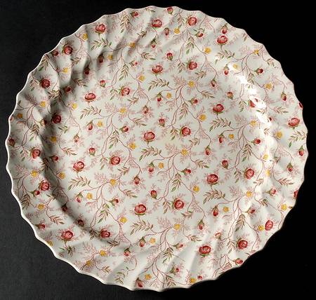 Rosebud Chintz (2-8401, Pink Vine) 15" Chop Plate (Round Platter)