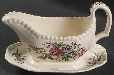 Romney (Gadroon Shape) Gravy Boat with Attached Underplate
