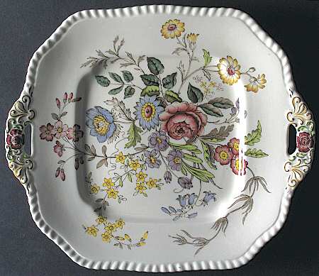 Romney (Gadroon Shape) Square Handled Cake Plate