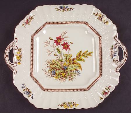 Rosalie Square Handled Cake Plate
