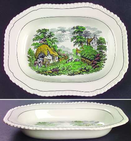 Rural Scenes 9" Oval Vegetable Bowl