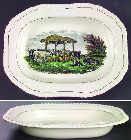 Rural Scenes 9" Oval Vegetable Bowl