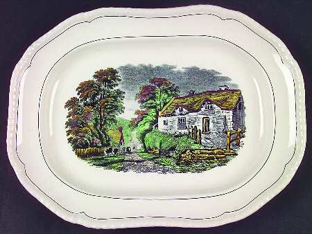 Rural Scenes 12" Oval Serving Platter
