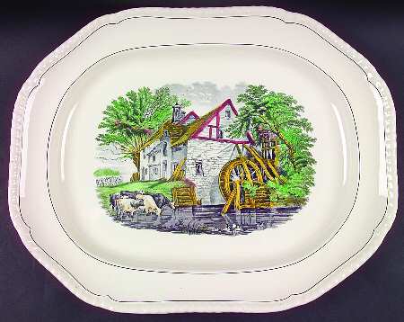 Rural Scenes 17" Oval Serving Platter