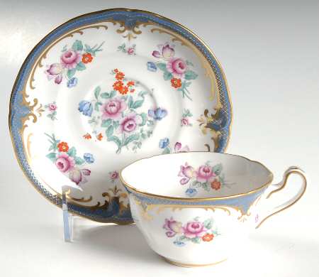 Savoy Blue Flat Cup & Saucer Set