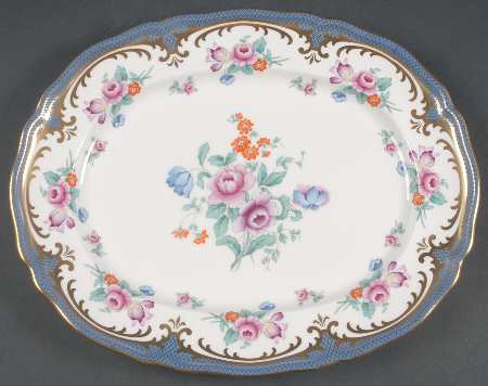 Savoy Blue 12" Oval Serving Platter