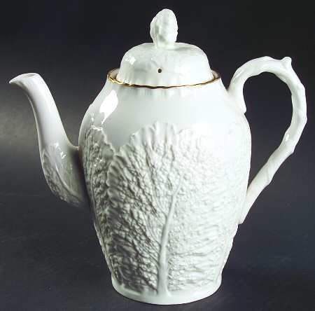 Savoy White (Gold Trim) Coffee Pot & Lid