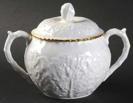 Savoy White (Gold Trim) Sugar Bowl & Lid