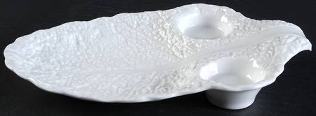 Savoy White (No Trim) Individual Berry Set, Tray Only