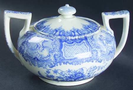 Seasons Blue Sugar Bowl & Lid