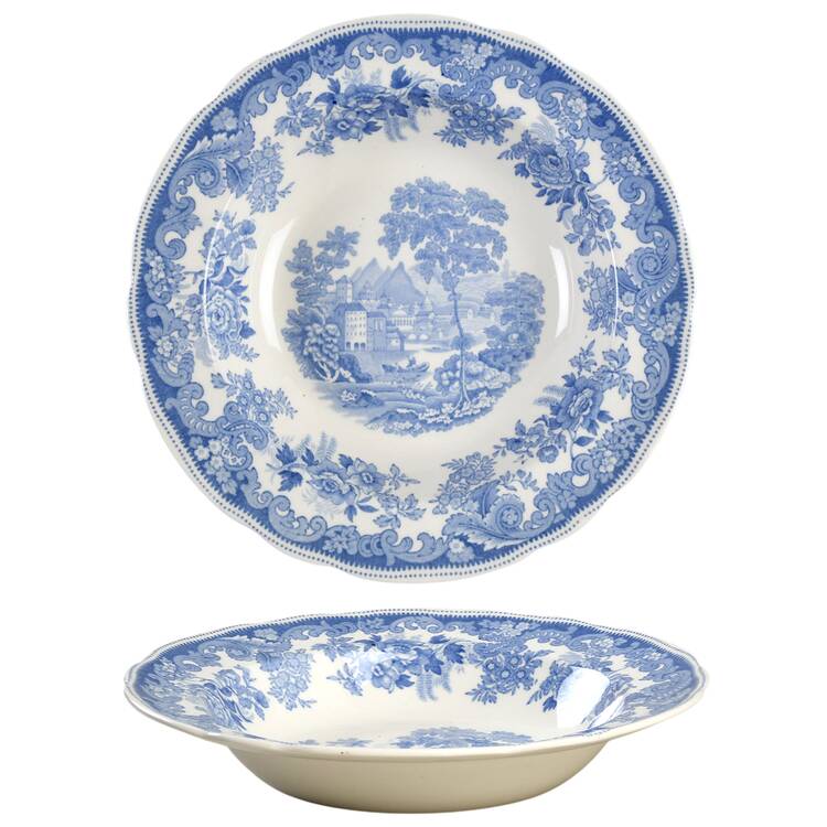 Severn Blue Large Rim Soup Bowl