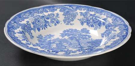 Severn Blue Large Rim Soup Bowl