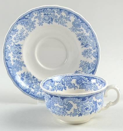 Severn Blue Flat Cup & Saucer Set