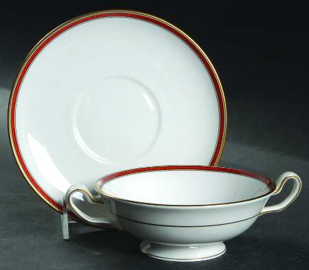 Seville Footed Cream Soup Bowl & Saucer Set