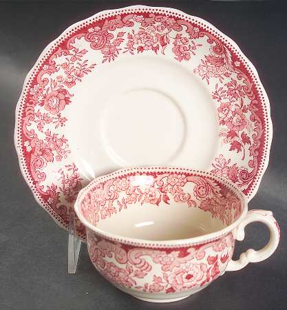 Severn Red Flat Cup & Saucer Set