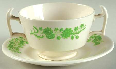 Shamrock Footed Bouillon Cup & Saucer